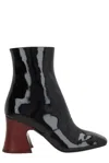 Chloé Janis Ankle Boots With Glossy Calfskin In Black