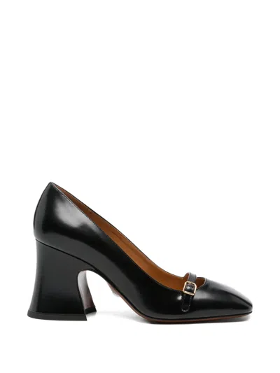 Pre-owned Chloé Janis Buckle-strap Pumps In Black