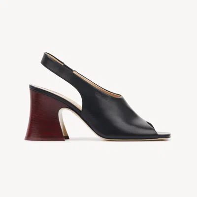 Chloé Janis Heeled Sandal Black Size 7 100% Lambskin