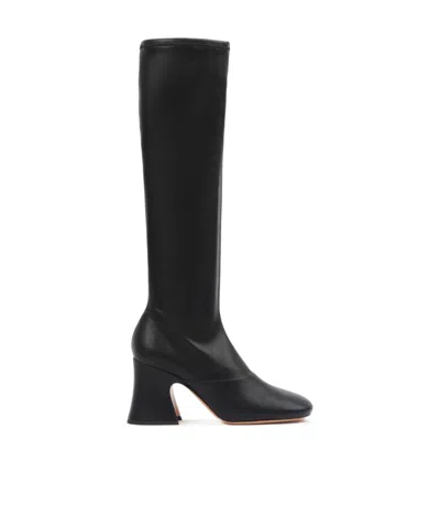 Chloé Janis Leather Knee Boots In Black