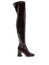 Chloé Janis High Leg Boot In Burgundy