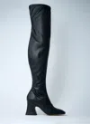 Chloé Janis 80 Faux Leather Over-the-knee Boots In Black