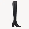 Chloé 80mm Janis Stretch-leather Square-toe Boots