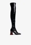 Chloé Janis 80 Patent Leather Over-the-knee Boots In Black