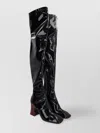 Chloé 80mm Patent Leather Over The Knee Boots In Black