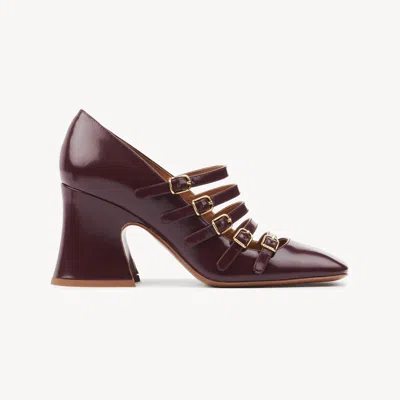 Chloé Janis Pump Purple Size 9.5 100% Calf-skin Leather