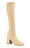 Chloé Janis Soft Leather Boots In Neutral