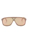 Chloé Jasper Shield-frame Sunglasses In Neutrals