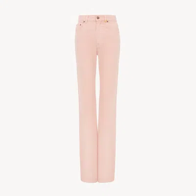 Chloé Straight Jeans In Denim In Pink