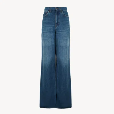 Chloé Jean Large En Denim In Blue
