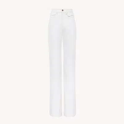 CHLOÉ HIGH-RISE FLARE JEANS IN DENIM WHITE SIZE 12 100% COTTON
