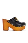 Chloé Jeannette Studded Leather Slingback Platform Clogs In Black