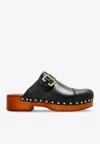 Chloé Chloè Jeannette Leather Clogs In Black
