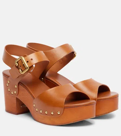 Chloé Verzierte Clogs Jeannette 80 Aus Leder