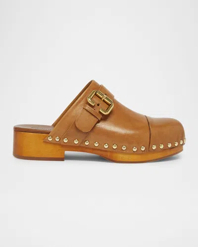 Chloé Jeannette Calf Leather Buckle Clogs