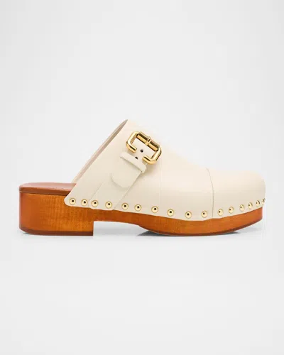 Chloé Jeannette Calf Leather Buckle Clogs