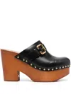 Chloé Jeannette Studded Leather Slingback Platform Clogs