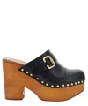 Chloé Chloe Jeannette Leather Wedge Clog