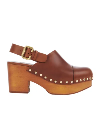 CHLOÉ CHLOÉ JEANNETTE WEDGE CLOGS
