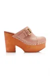 Chloé Jeannette 80 Studded Leather Clogs In Pink