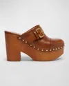 Chloé Jeannette Clog In Ginger Brown