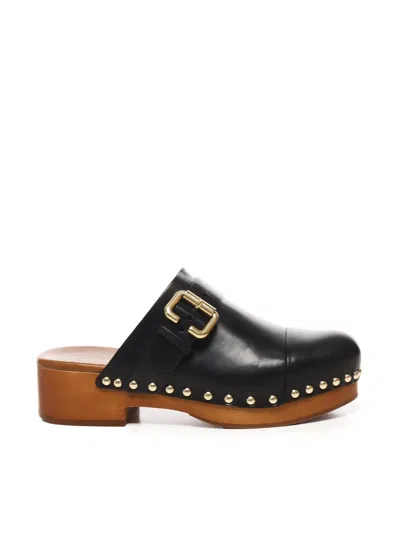 Chloé Jeannette Mules In Black