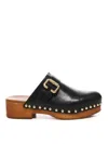 Chloé Chloè Jeannette Leather Clogs In Black