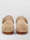 Chloé Jeannette Buckle Detailed Studded Clogs In Neutral