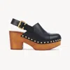Chloé Jeannette Studded Leather Slingback Platform Clogs In Black