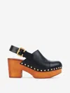 Chloé Jeannette Studded Leather Slingback Platform Clogs