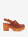 Chloé Jeannette Studded Leather Slingback Platform Clogs