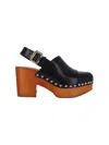 Chloé Jeannette Studded Leather Slingback Platform Clogs