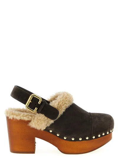 CHLOÉ JEANNETTE WEDGES BROWN