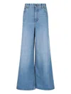 Chloé High-rise Wide-leg Trousers Belt Loops In Blue
