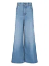 Chloé High-rise Wide-leg Trousers Belt Loops In Blue