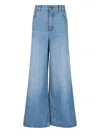 Chloé High-rise Wide-leg Trousers Belt Loops In Blue