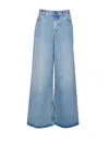 Chloé High-rise Wide-leg Trousers Belt Loops In Blue