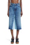 Chloé Contrast Denim Shorts In Blue