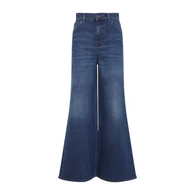 Chloé Chloe' Wide Leg Denim Jeans In Black
