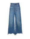 Chloé Cropped Wide-leg Jeans In Blue