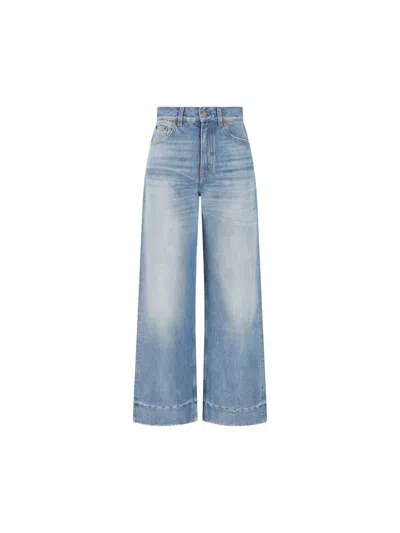 Chloé Organic Cropped Straight-leg Jeans In Blue