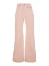 Chloé Pink High Waist Jeans With Mini Pockets With Waist Flap In Denim Woman In Multicolor
