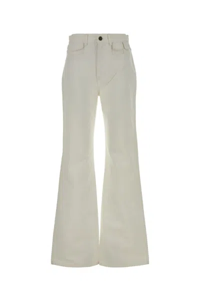 Chloé Chloe Women Jeans Flare A Vita Alta In Denim In White