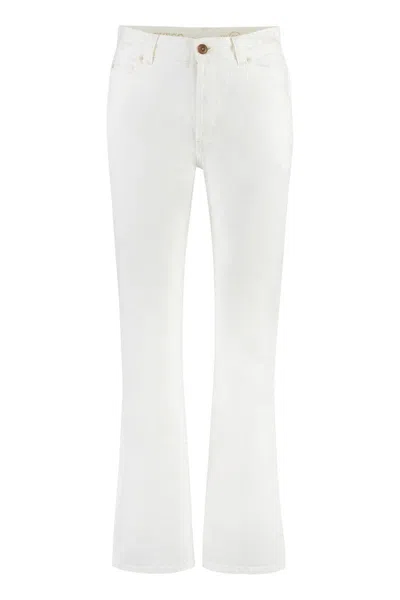 Chloé Embellished High-rise Straight-leg Jeans In White