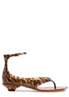 Chloé Jelly Flip-flop Sandals Tropical Print Shell Heel In Brown