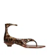 Chloé Jelly Flip-flop Sandals Tropical Print Shell Heel In Brown