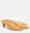 Chloé Azia Sandals With Shaped Straps In Champagne Glitter Leather For Women In Orange
