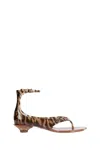 Chloé Jelly Flip-flop Sandals Tropical Print Shell Heel In Brown