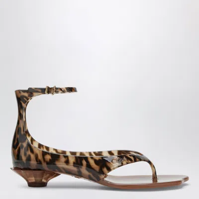 CHLOÉ CHLOÉ JELLY SANDALS IN TPU WITH LEOPARD PRINT
