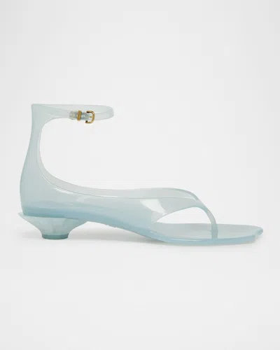 CHLOÉ JELLY THONG ANKLE-STRAP SANDALS